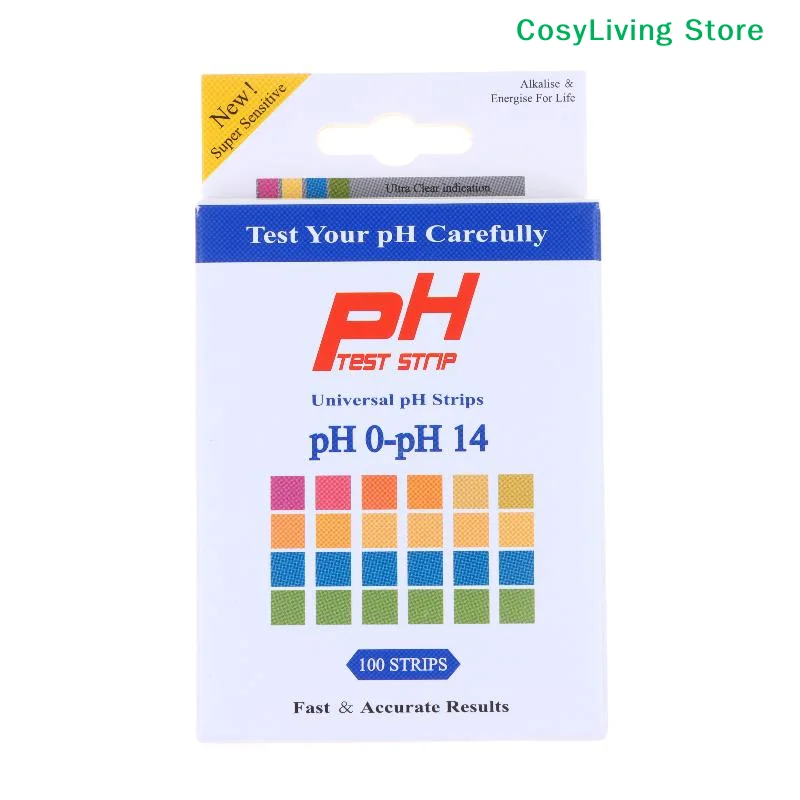 [CL]100Pcs PH Test Strips 0-14 Universal Strips To Test Water Quality For Swimming Pools Hydroponics Aquarium Soil Urines[CL]