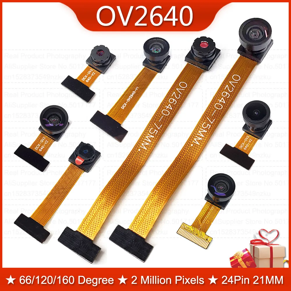 Nowy OV2640 moduł kamery dla ESP32 CAM moduł kamery 2MP 222 200 180 66 120 160 stopni 650nm 850nm noktowizor rozrachunku typu dostawa za płatność 24PIN 0.5MM