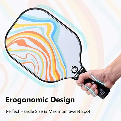 Niupipo USAPA Approved Pickleball Paddles Set 2/4 Lightweight Rackets Durable Fiberglass Surface Polypropylene Honeycomb Core
