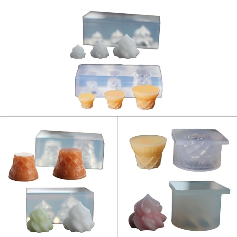 

Cream Bucket Sweet Cone and Ice Cream Resin Mold Perfect for Baking Enthusiasts