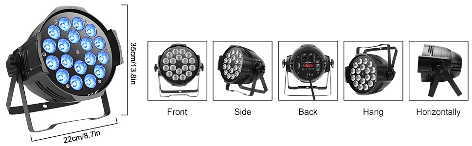 U'king 200w leds 4 in 1 par licht bühnen licht dmx licht farbe mischen regenbogen effekt outdoor led lampe dj lichter party licht disco – Detail 4