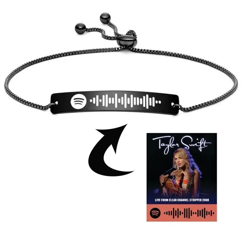 

Браслет с кодом Spotify для женщин, из нержавеющей стали, персонализированный, с кодом песни, в подарок