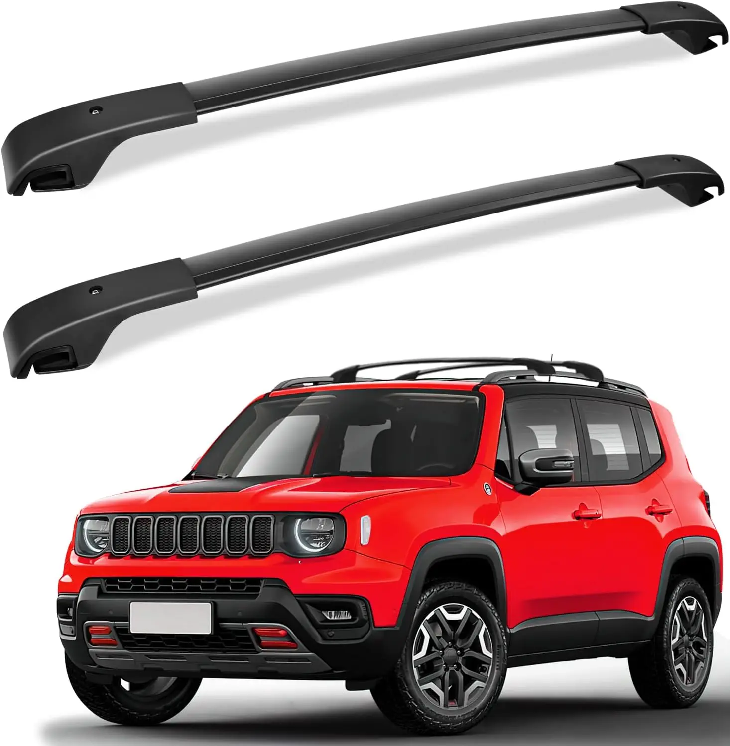 

Aluminum Roof Rack Cross Bars for Jeep Renegade 2015-2024, 150 lbs Capacity Cargo Carrier