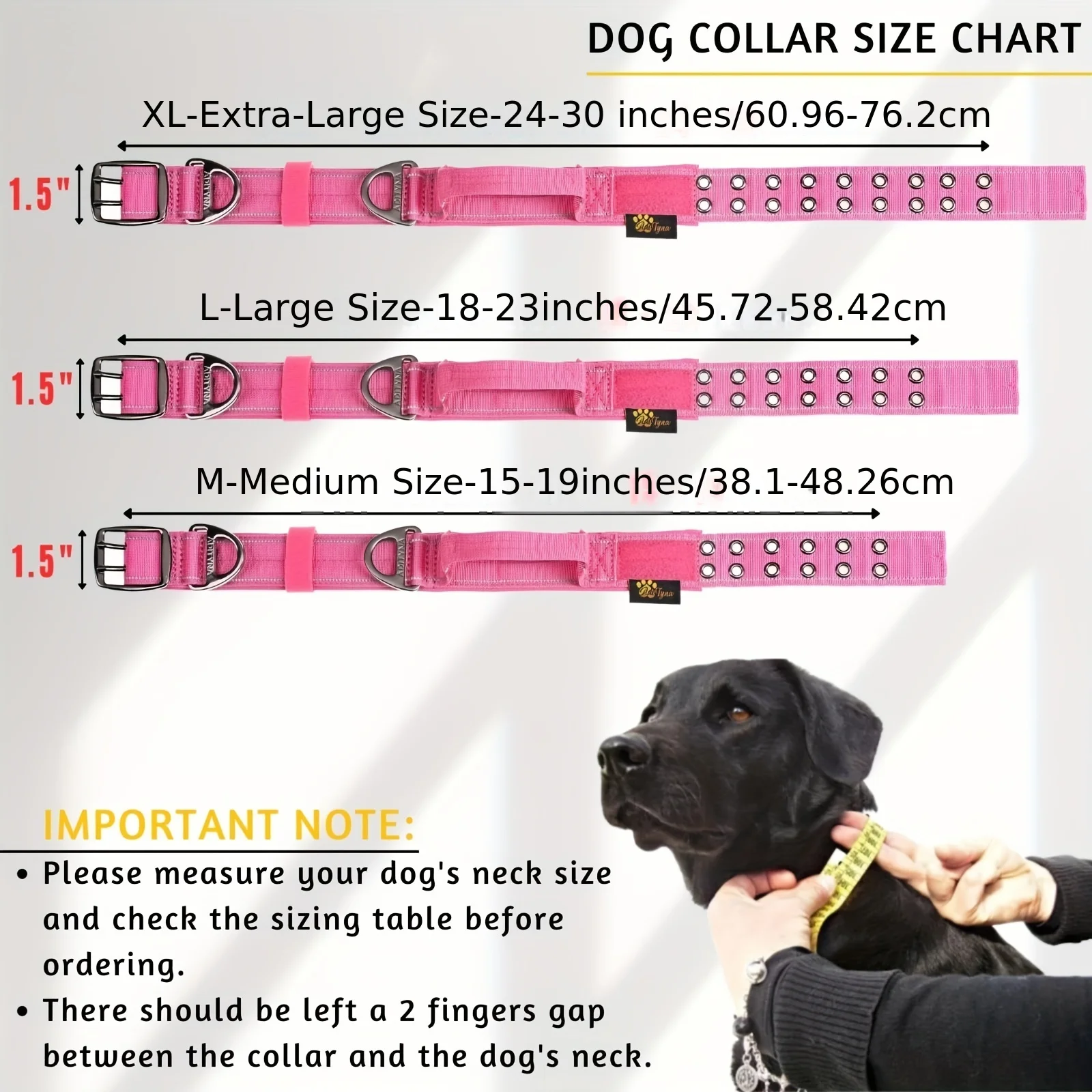 Heavy Duty Dog Collar with Handle - Durable and Reflective Collar for Large Dogs, Perfect for Training, Walking, or Hunting