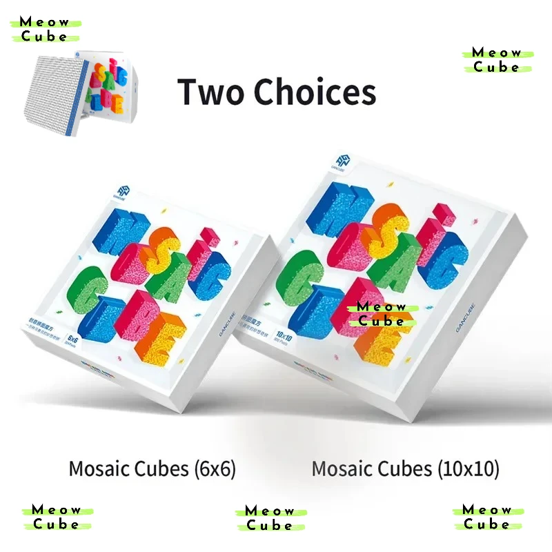 [MeowCube] Gan Mosaic 6x6 Cube DIY Puzzle Magic Cube Magnetic 10x10 Creative Mosaic Decorative GAN328 Keychain Toys for Children