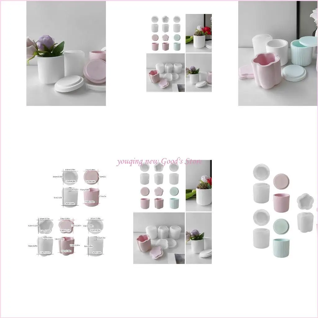 

57QA 3pcs/set Candlestick Mold Resin Jar Silicone Mould for Making Holder Ornament Epoxy Resin Casting Molds DIY Craft