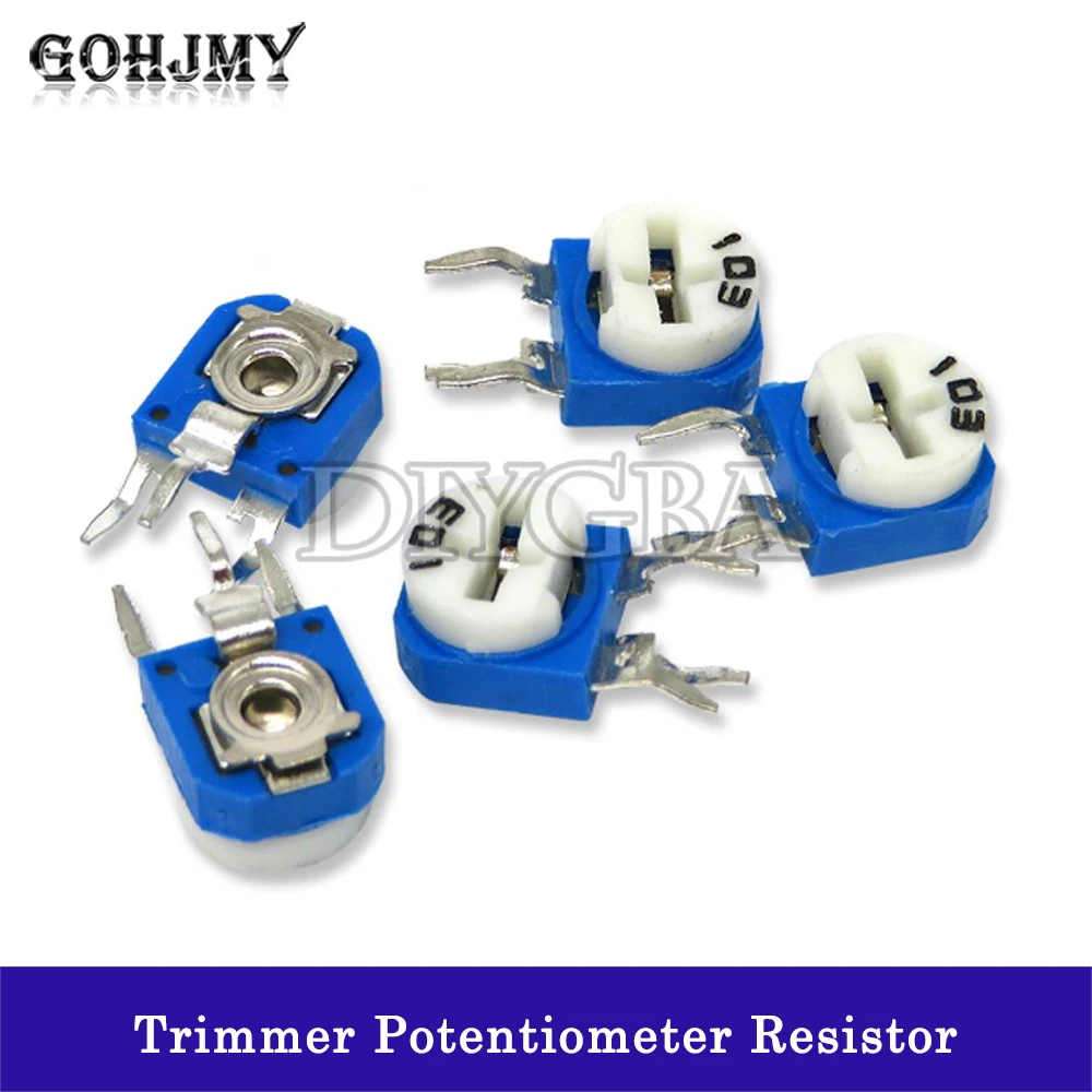 20PCS Rm063 Rm-063 100 200 500 1k 2k 5k 10k 20k 50k 100k 200k 500k 1m Ohm Trimpot Trimmer Potentiometer Variable Resistor