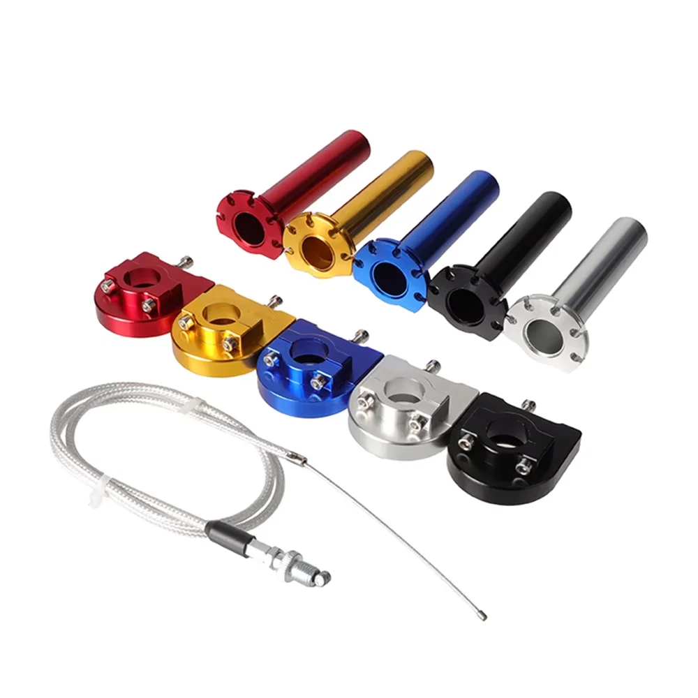 22mm 7 8 Aluminum Throttle Grip Twist Quick Action Throttle Kit With Cable For 50cc 110cc 125cc Dirt Pit Bike Motorcycle ATV