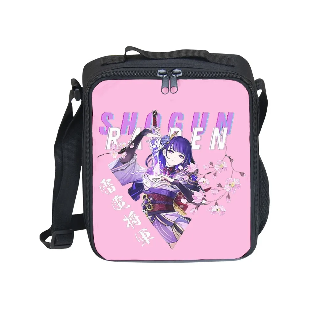 Classic Popular Crossbody Game Genshin Impact Lunchbox Thermal insulation Lunch Bag 3D Print Picnic Insulated Handbags Ice Bags
