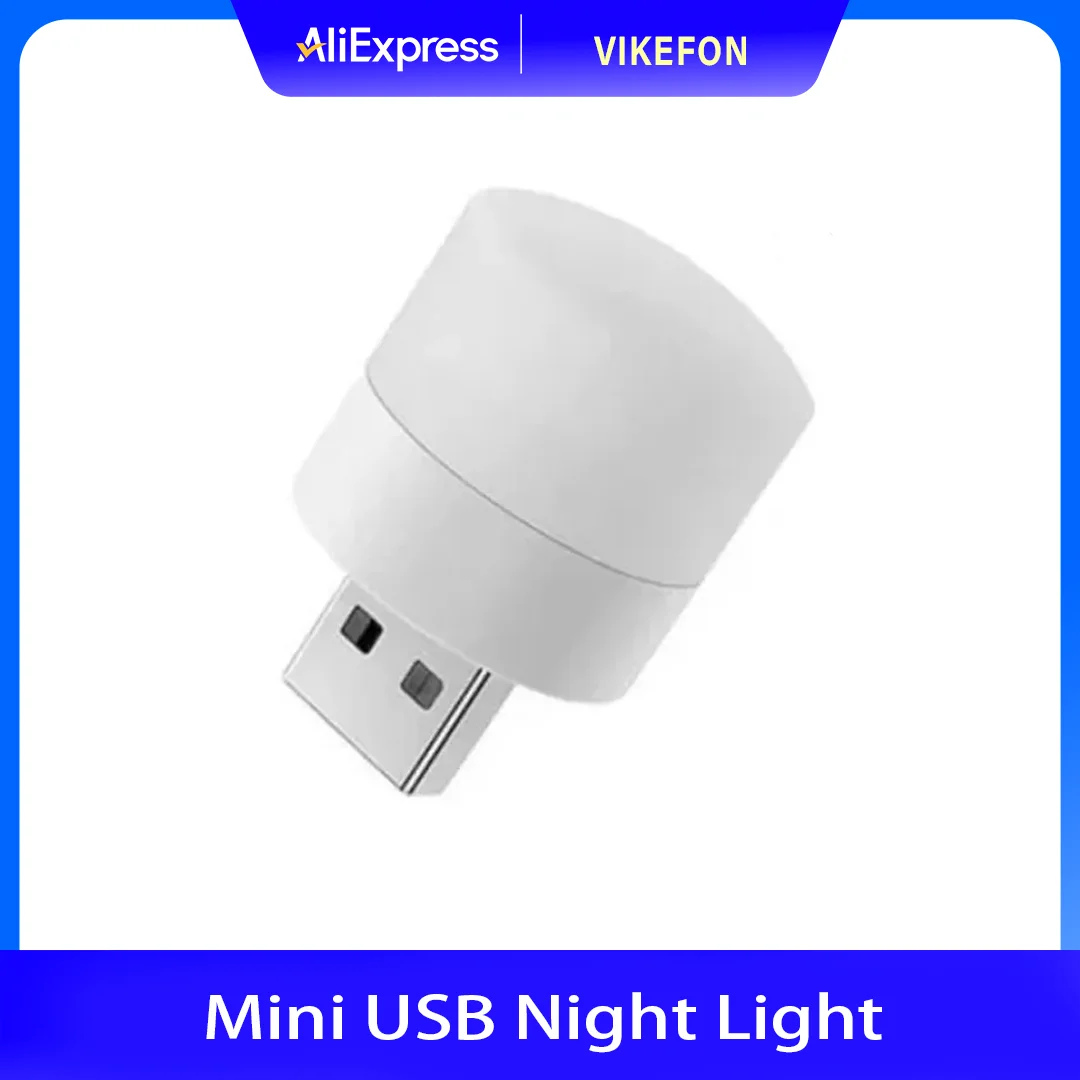 

1/10PCS Mini USB Night Light Warm White Eye Protection Book Reading Light USB Plug Computer Mobile Power Charging LED Night Lamp
