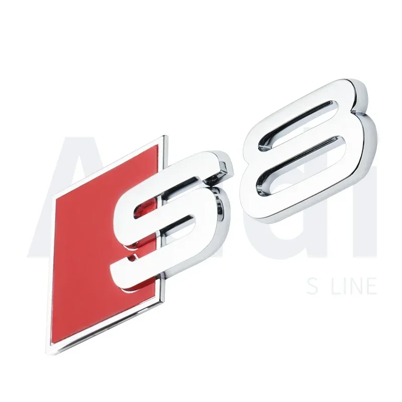 1PCS 3D ABS Numbers Letters S3 S4 S5 S6 S7 S8 Emblem for Audi S series Car Fender Trunk Rear Logo Sticker Black/Silver Styling