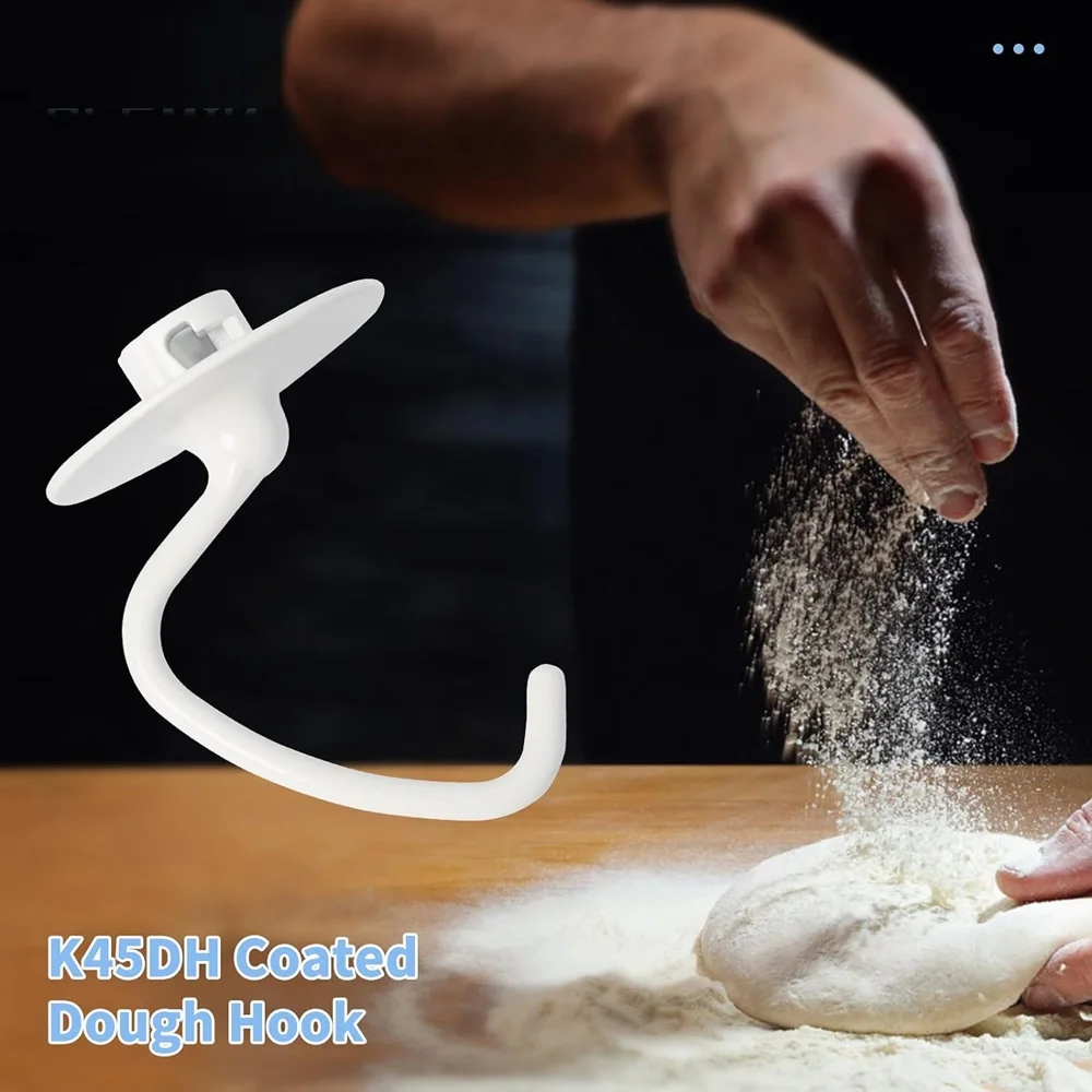 K45DH Dough Hook Compatible with KitchenAid K45,K45SS, KSM90, KSM110, KSM150, KSM75 Tilt-Head Stand Mixers 4.5-5 Quart Bowls