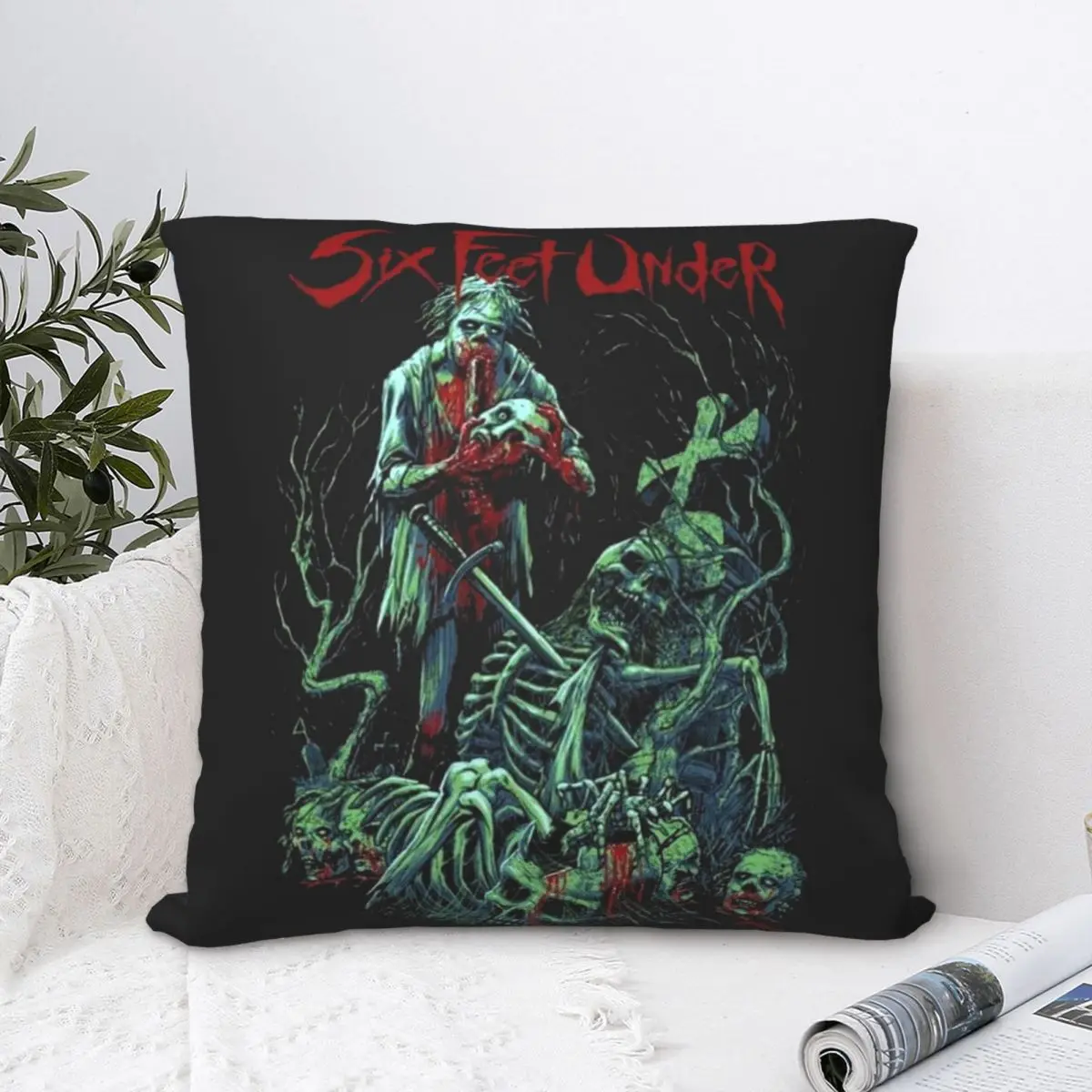 Six Feet Under Square Pillowcase Polyester Pillow Cover Velvet Cushion Decor Comfort Throw Pillow For Home Bedroom