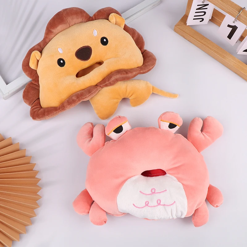 Lion Crab Tissue Drawing Car Paper Box Bag Creative Cute Plush Car Tissue Box