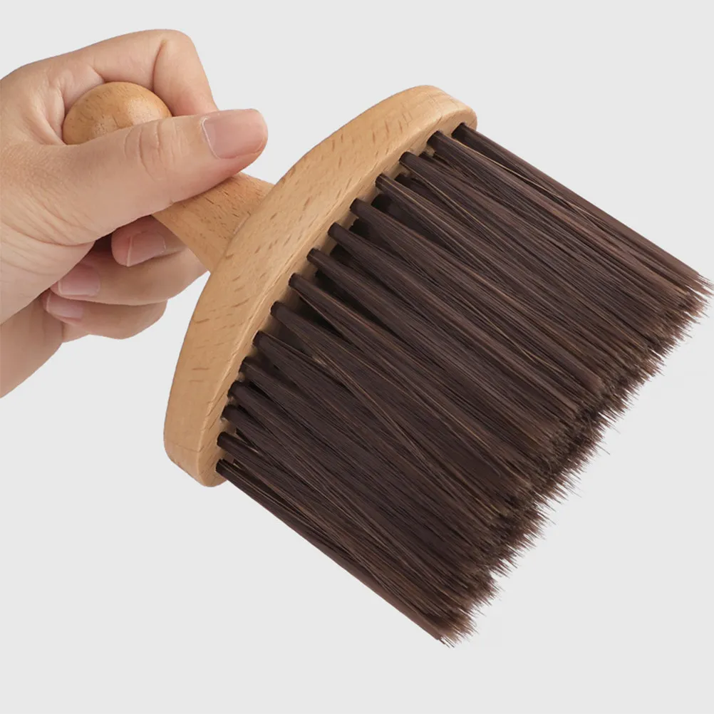 Soft Bristle Neck Duster Brush Solid Wood Handle Haircut Barber Cleaning Tool Beard Face Neck Brush Travel Portable