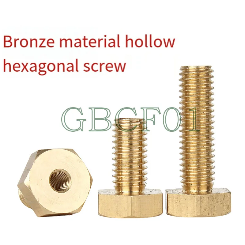 rass Hollow Hexagon Screw Wire Feed-Through Bolt M6-M14 Hex Perforated Screw Conductor Threaded Rod Terminal Stud