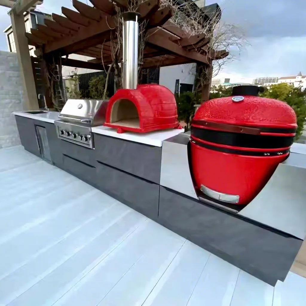 

Outdoor BBQ Furniture Modular Outdoor Cabinet 304 316 Stainless Steel Outdoor Kitchen with Pizza Oven