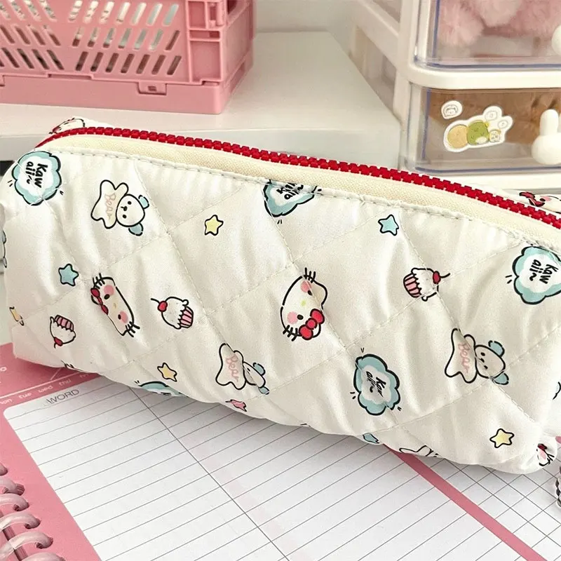 Kawaii Sanrio Hello Kitty Pencil Pouch astuccio per penne di grande capacità Kt Cat Cosmetic Bag ragazze studente forniture regali di cancelleria