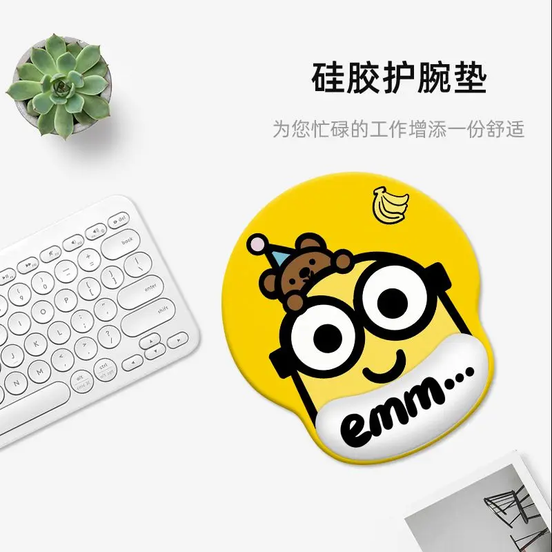 Minions cartoon cute wristband mouse pad kawaii home office silicone hand rest mat desk mat anime merchandise wholesale - view 4