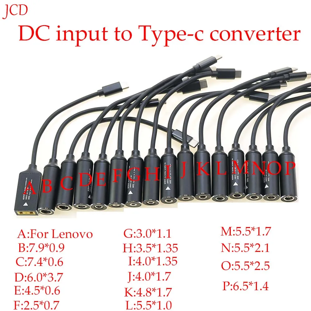 1PCS DC 5.5x2.1mm 3.5X1.35mm Female To USB C-Type Male Connector Socket Power Adapter C-type USB 5V 9V 20V Connector 65W