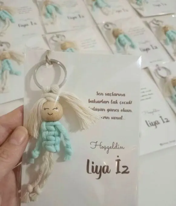 Macrame Keychain 50 PCs birthday Birthday Babyshower Promise Engagement Wedding for your special hediyelik