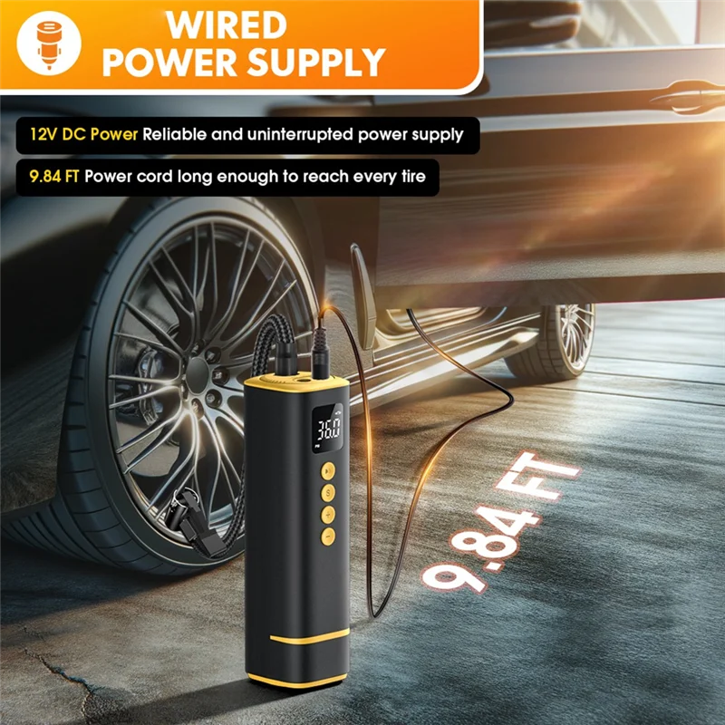 

Воздушный насос для автомобильных шин, мини-воздушный компрессор, портативный проводной надувной насос с удлиненным шнуром для мотоцикла, велосипеда