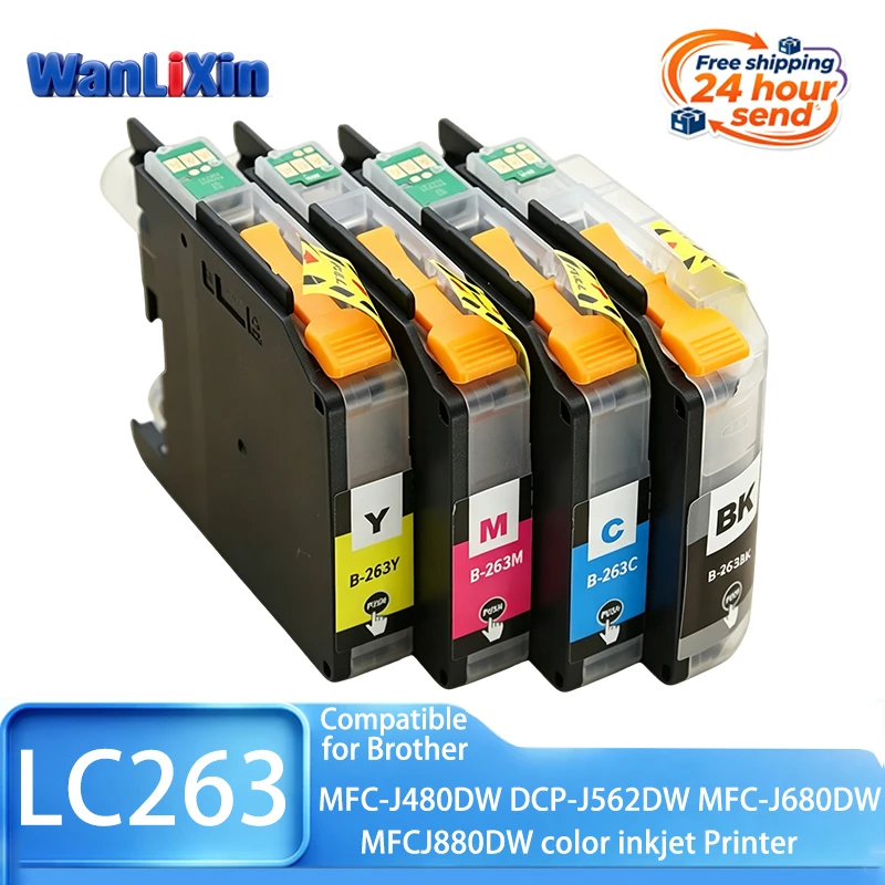 1/2/3/4/5 set LC263 B-LC263 Ink Cartridge Compatible for Brother MFC-J480DW DCP-J562DW MFC-J680DW MFCJ880DW color inkjet Printer