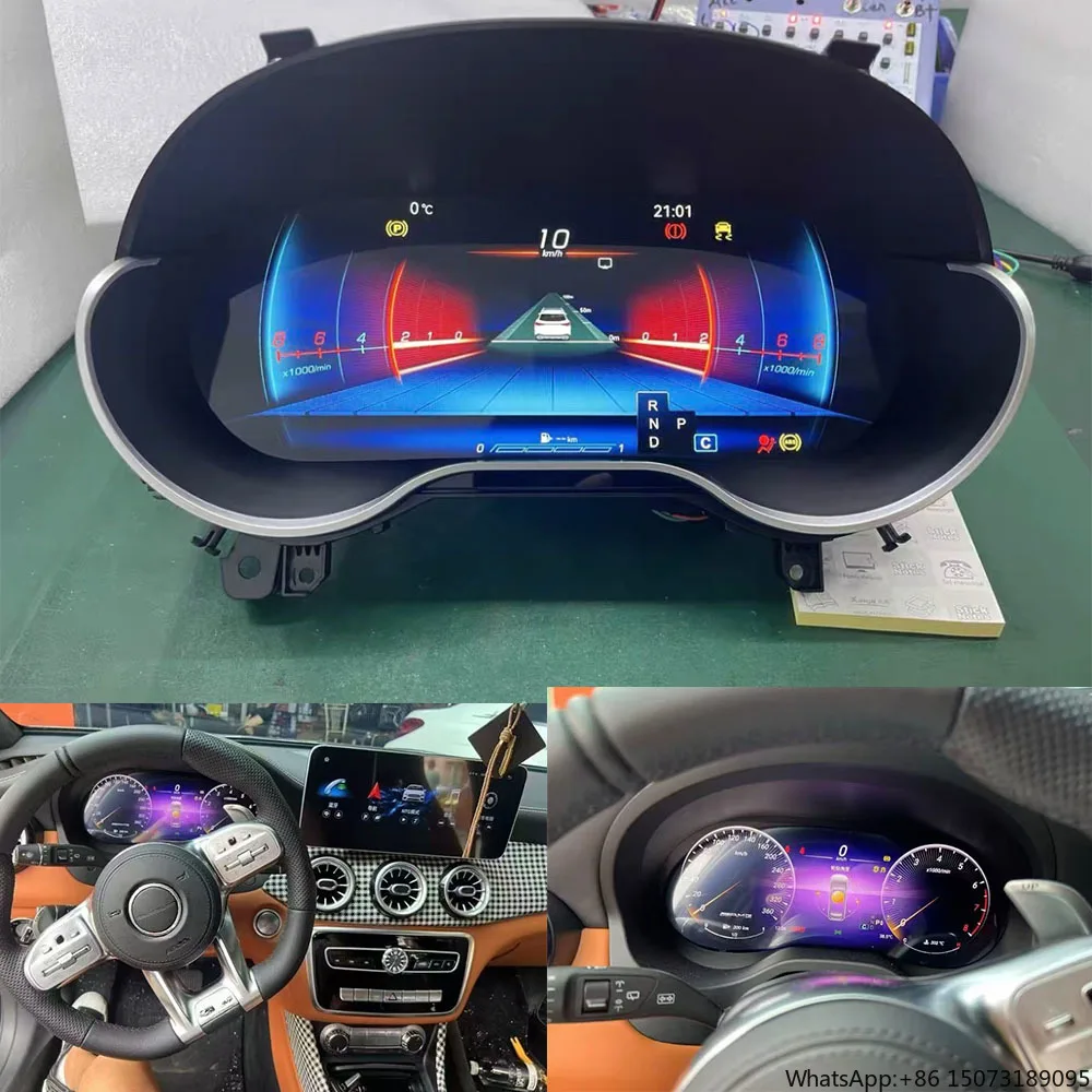 Best Sellers 12.3 Inches LCD Dashboard Digital Instrument Cluster with CarPlay for - A-Class GLA CLA X156 C117 W176