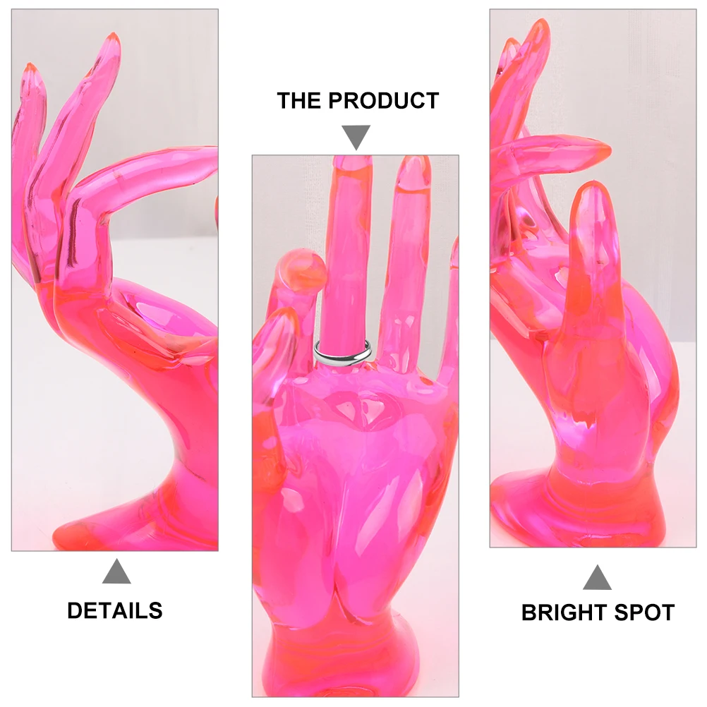 

2Pcs Plastic Ring Holder Elegant Smooth Texture Display Stand for Rings Organizer Jewelry Storage Rack Hand Shape Design