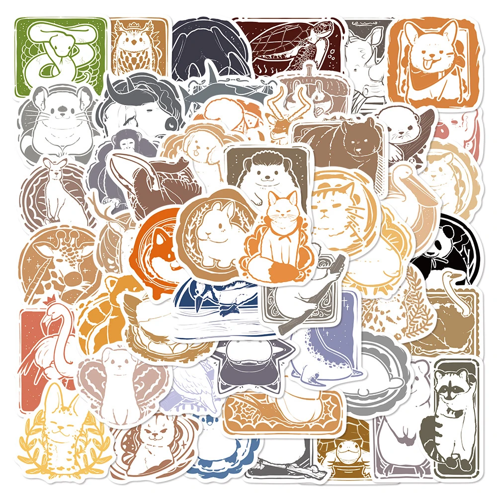 10/30/50 Stück Cartoon Niedliche Tiermuster Poststempel-Aufkleber Notizbuch Scrapbook Gepäck Wasserdichte Kawaii Graffiti-Sticker Spielzeug Geschenk