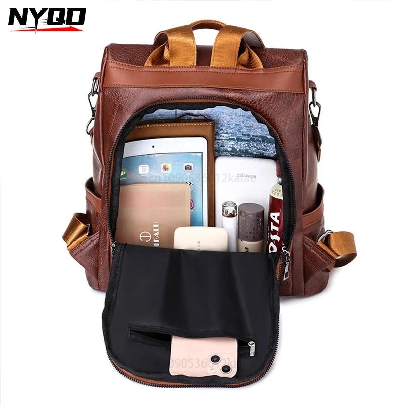 New Large Capacity Antitheft Shoulder Bags Hot Women’s Backpack Designer High Quality Soft Leather Simple Fashion Backpack