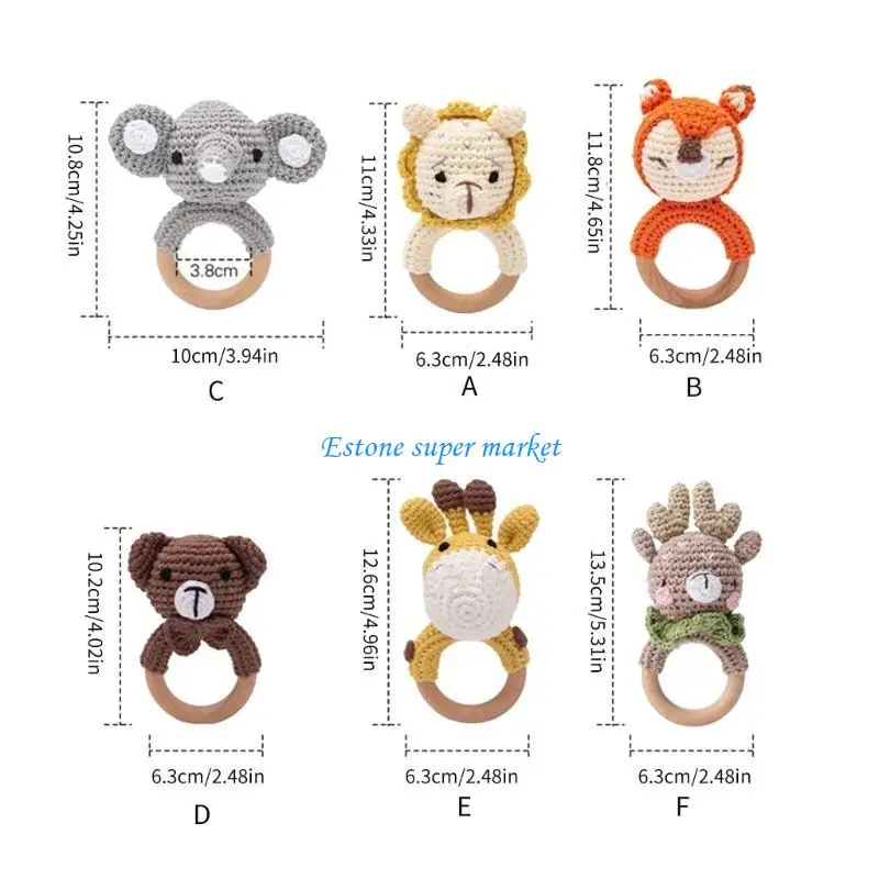 090B Handbell Rattle That Thlever Rękawoven Anime Rattle Baby Do żucia niemowlęcia Ząbek
