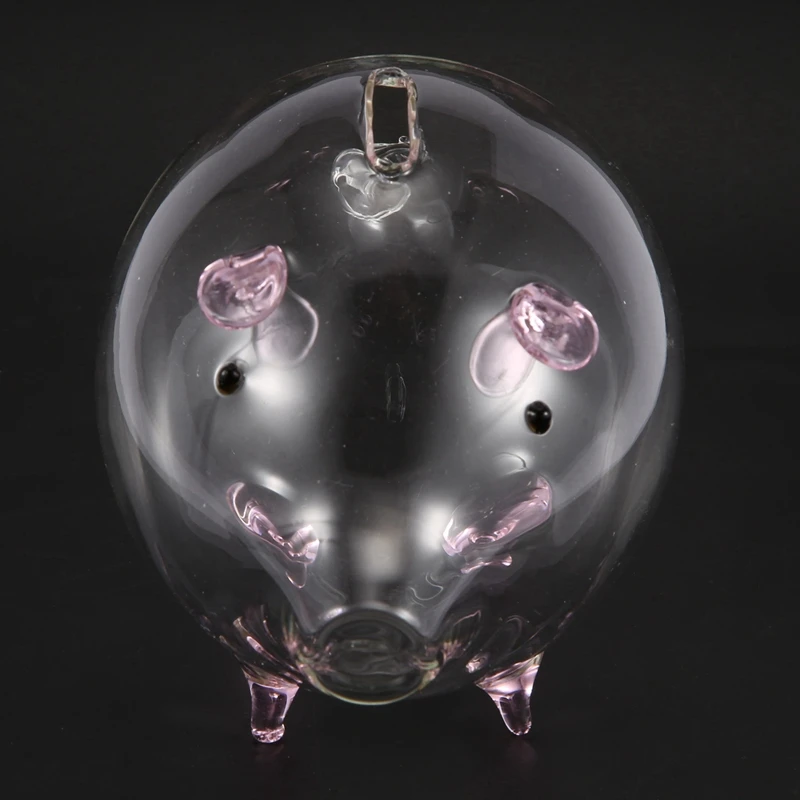 Hucha de cerdo para niños, Caja de Ahorro de monedas, recuerdo de cristal transparente, regalo de cumpleaños, 2 unidades