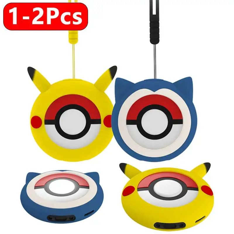 1-2Pcs Silicone Protective Case for Pokémon GO Plus+ Cartoon Anime Pika Shockproof Shell Cover with Rope for Pokemon Go Plus