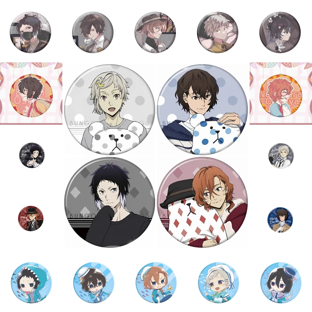 

58 мм аниме Bungo Stray Dogs Nakajima Atsushi Kunikida Doppo Косплей Костюм Значок Булавка SPTE Жесть Брошь ﻿ Опора Xmas Gilf