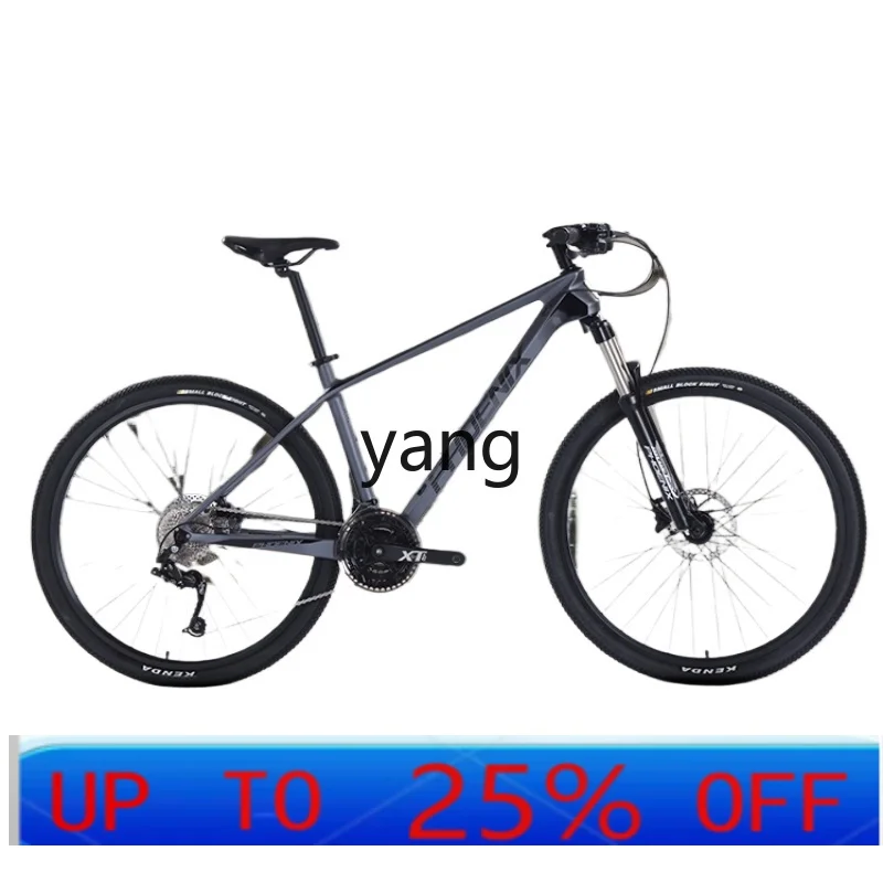 

Lhh Carbon Fiber Mountain Bike Men's and Women's Oil Disc 30 Speed Variable Speed Off-Road Ultra Light Adult Bike