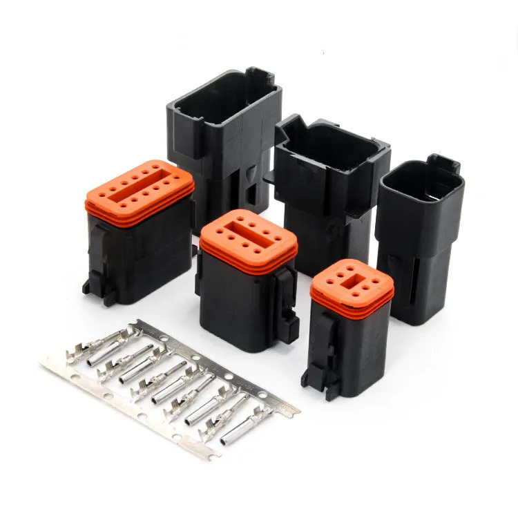 1 Set Black Male Female DT Serie 2/3/4/6/8/12 Way Waterproof Electrical Wire Connector for Car Motor Truck With Pins 22-16AWG