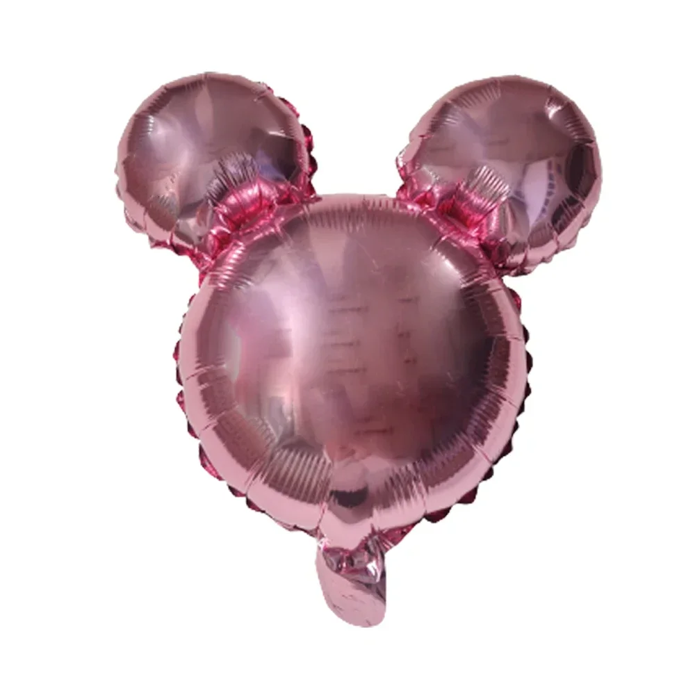 10 Stück Geburtstags-Aluminiumballons, Cartoon-Mauskopf in Uni-Farbe, Folienballons für Geburtstagsfeiern, Hochzeitsdekorationen – Detail 1