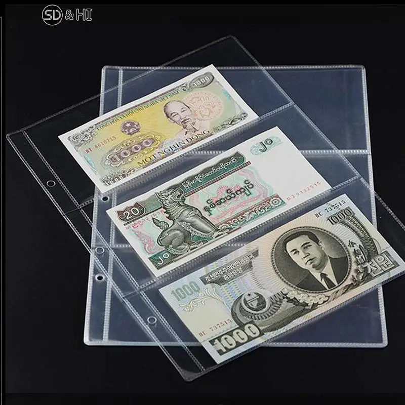 Imagem -03 - Loose Leaf Money Banknote Album Página Coletando Titular Mangas Slot 10 Pcs