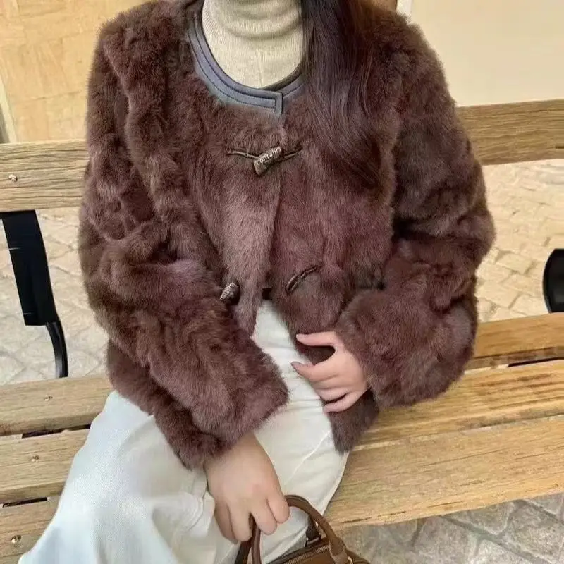 

Искусственный Мех Для Пальто Пальто Женское Качество Шерсти Тип Фестиваль Молодой Британский Стиль Молния Винтаж Пуговицы Теплые Симпатичные Специальные Ins