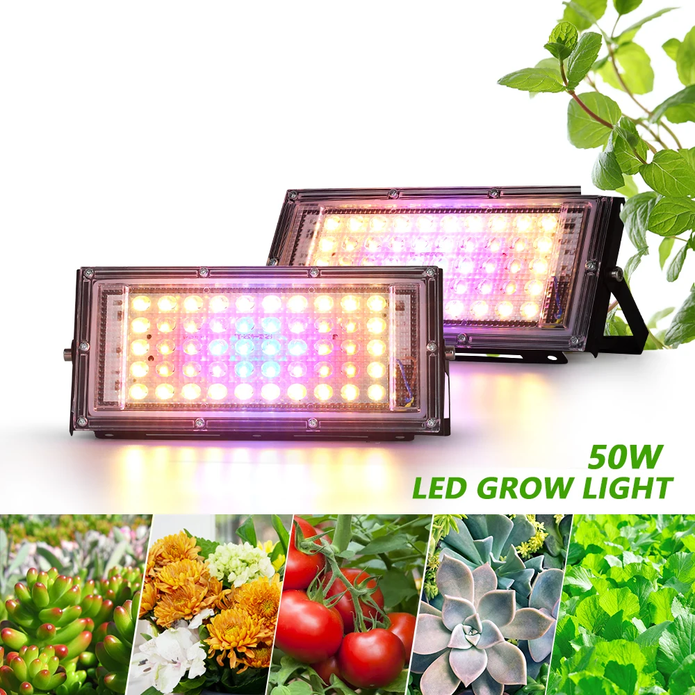 Imagem -05 - Full Spectrum Led Grow Light Lâmpada Hidropônica para Estufa Sementes Flor Iluminação de Crescimento Vegetal 50w 220v