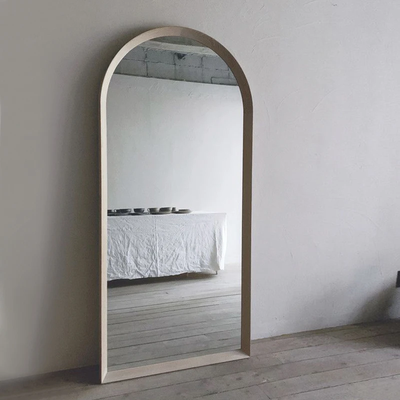 Customized cloakroom full body mirror, floor mirror, in silent design, arch shaped dressing mirror, light and luxurious