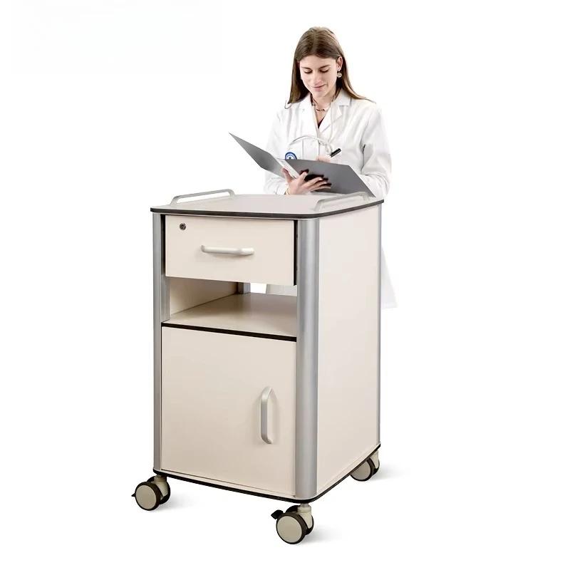 

Hospital Steel Bedside Storage Cabinets With Wheels