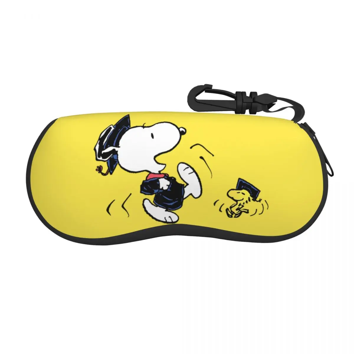 Graduation Squad Snoopy Woodstock Glasses Case Anti-Fall Zipper Cartoon Eyewear Storage Box Print Eye Contacts Case