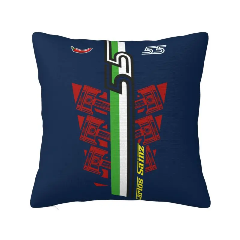 Custom Nordic Carlos Sainz 55 Formula Racing Driver Cushion Cover Polyester Pillow Case