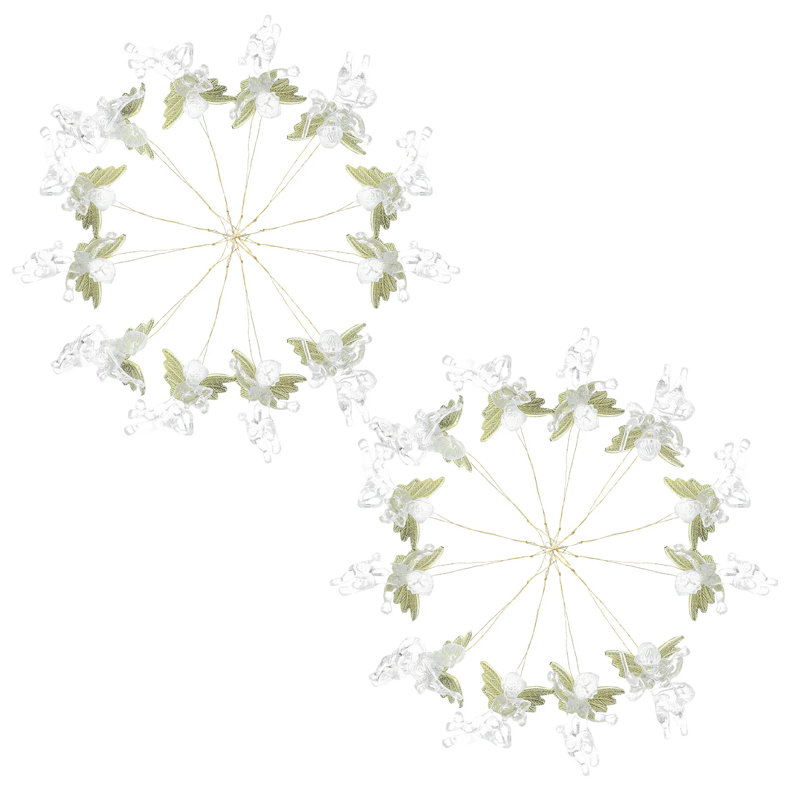 

24pcs 6Cm Angel Hanging Ornaments Transparent Christmas Decorations For Tree Pendant Holiday Party Home Decoration