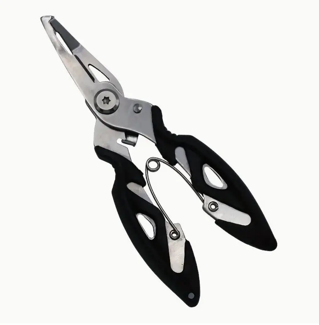 Mini Fishing Pliers Braid Scissors E Cutter Split Ring Tool Lip Grip Tackles