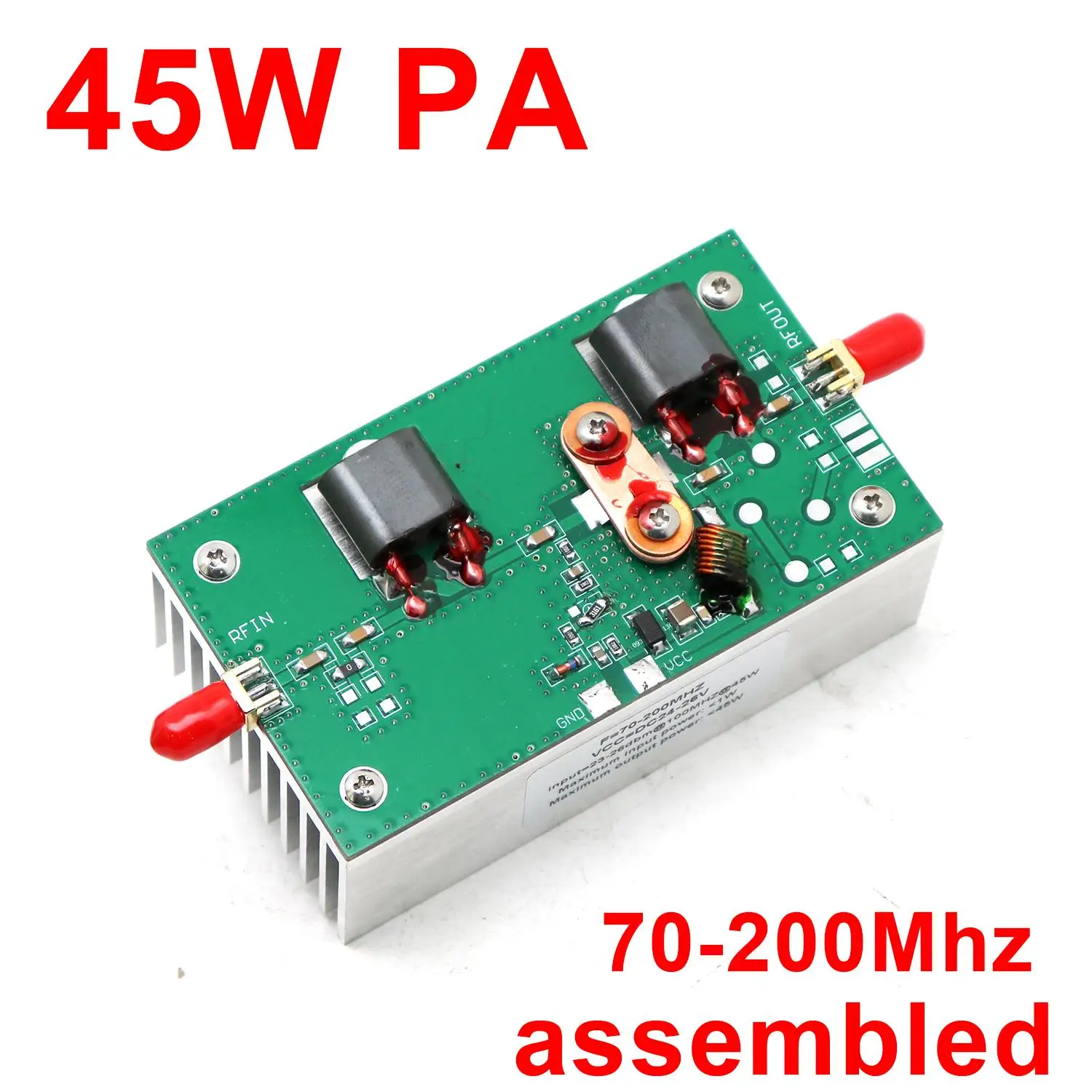 45W 70-200MHz RF Leistungsverstärker SMA VHF Linearverstärker für Amateur HAM Radio Luftfahrt Walkie-Talkie FM Transmitter Booster