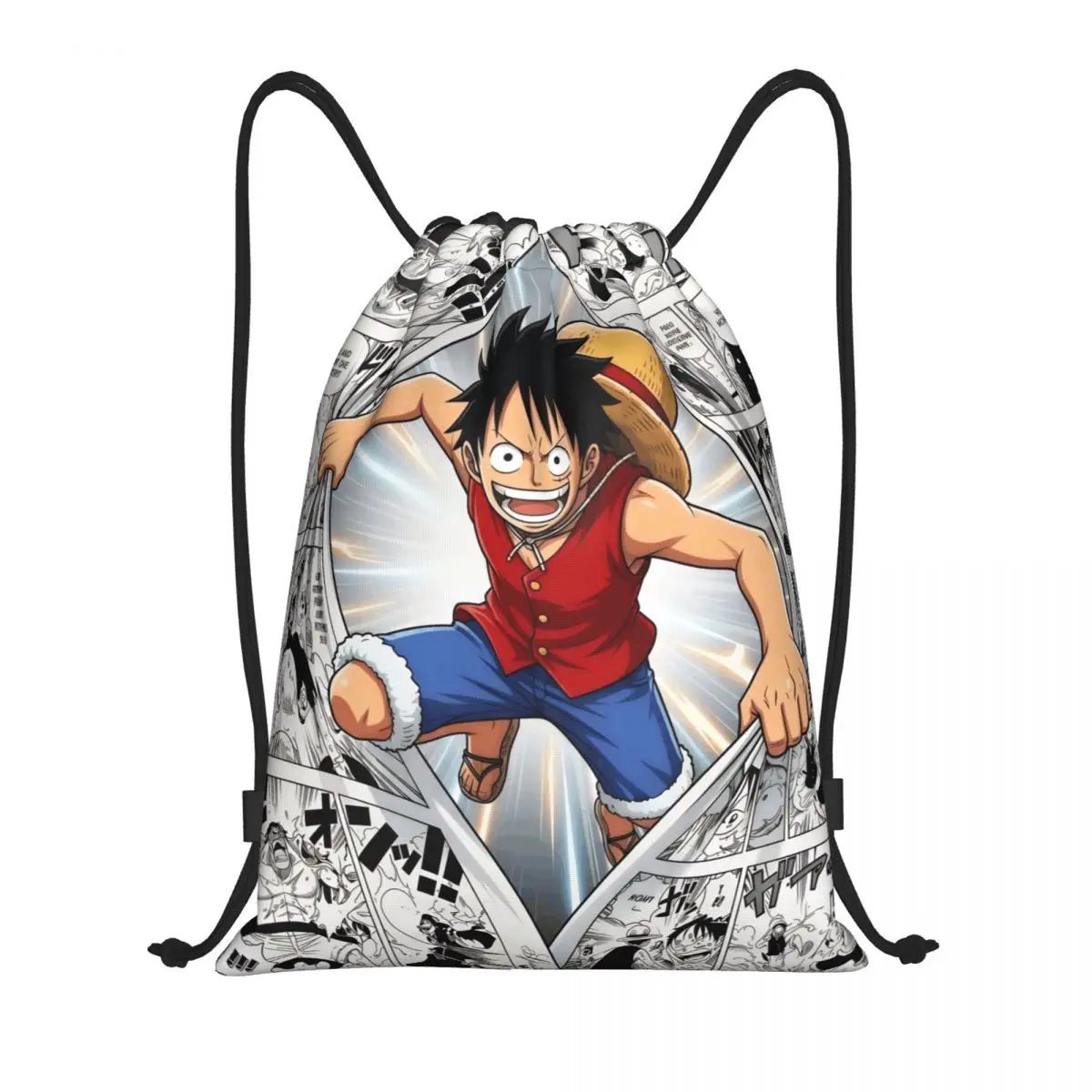 

Рюкзак-мешок на шнурке в стиле аниме One Piece Luffy для мужчин и женщин, спортивная сумка для спортзала, портативная японская сумка для покупок