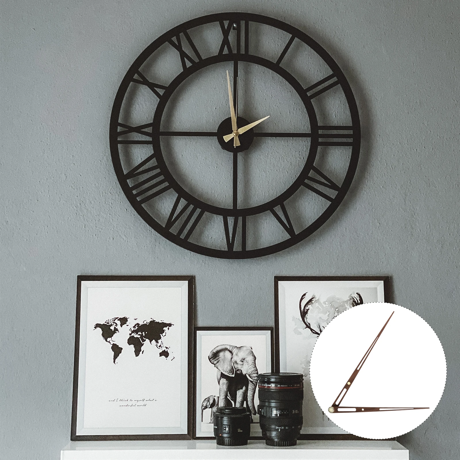 

Vintage Wall Clock Solid Wood Hanging Table Replaceable Parts Mechanical Accessories Hands Replacement Brown Clock-hands